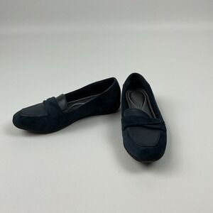 Baretraps Juliya Navy Blue Suede Loafers Comfort Slip‎ On Flats Size 7M